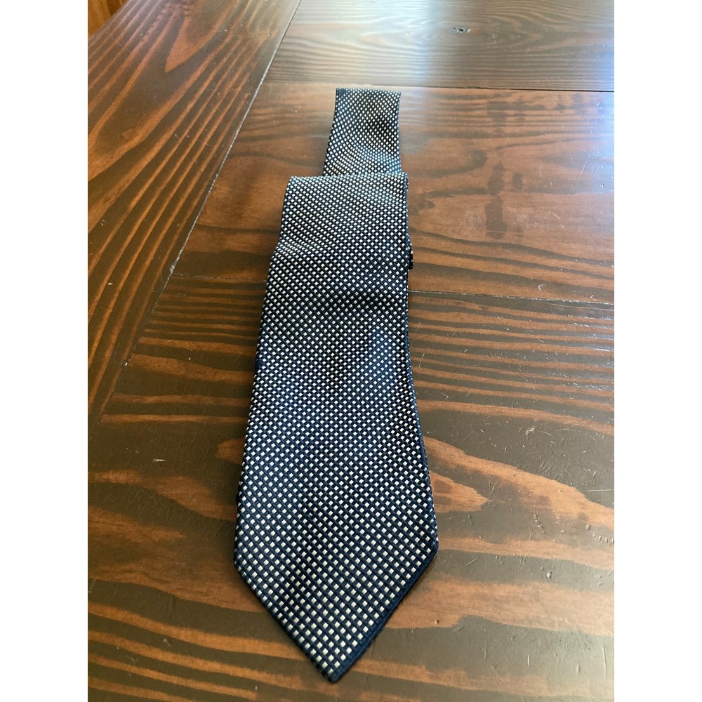Charvet Place Vendome Dark Blue Geometric Neck Tie Neckwear Silk 59.5 inch